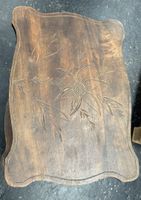 Guéridon à deux plateaux, à décor de fleurs gravé, 71 x 48 x… (photo 2)