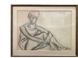 an image of a drawing of a woman sitting in a chair