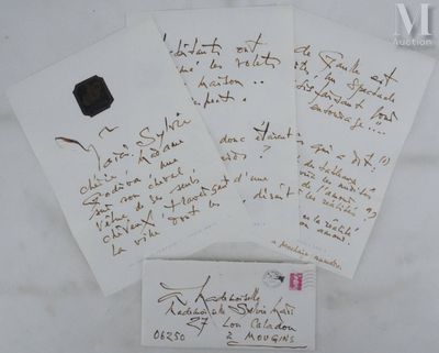 MATHIEU Georges (1921-2012) Lettre manuscrite, 1992