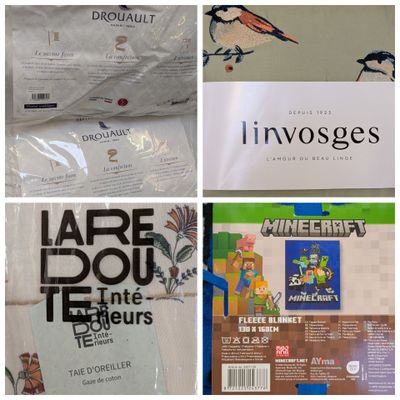 several pictures of various items that are on display in a store