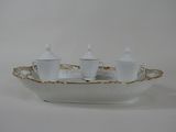 a small tray with a tea set on it
