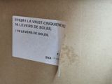 a label on the back of a box that has a label on it