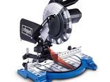 a close up of a mitre saw on a white background