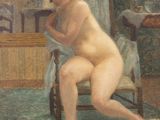 une image représentant un tableau d'une femme nue assise sur une chaise