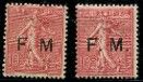 a pair of stamps with the letters m and m on them