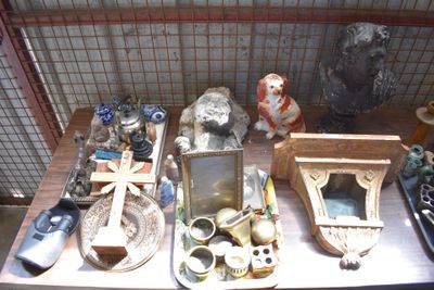 a table with a lot of different items on it