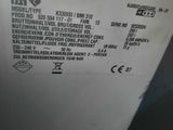 a white refrigerator that has a label on it