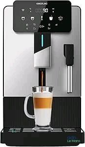 a close up of a coffee machine with a cup of coffee