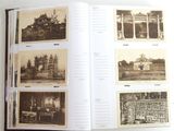 an open book with pictures of old buildings on it