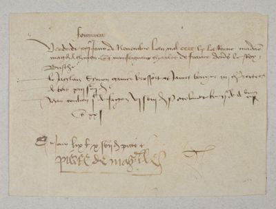 [MANUSCRIT] / [CHINON] Pièce manuscrite signée Pierre de May…