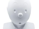an image of a white ceramic figurine of a man ' s head
