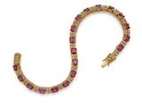 un bracelet en tourmaline rose et diamants