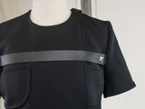 an image of a black dress with a belt on it