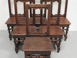 lot de six chaises et tabourets de salle à manger anciens en chêne
