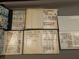 many different types of stamps on a table