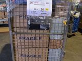 un chariot sur lequel sont posés de nombreux cartons