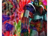 une photo d'un robot debout devant un tableau