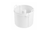 a white bucket with a handle and a handle on it