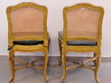 pair of antique french cane back chairs with cane back cushions