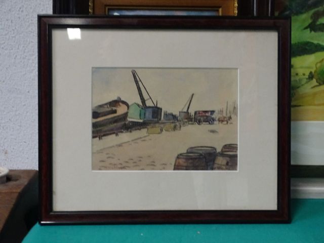 Ecole Française début 20ème. « Paris, quai de la Loire », Aquarel...