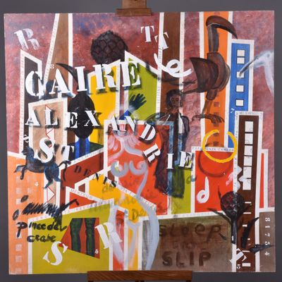 Ecole du XXe, "Caire Alexandrie", Composition semi-figurativ…