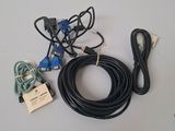 a close up of a bunch of wires and cords on a table