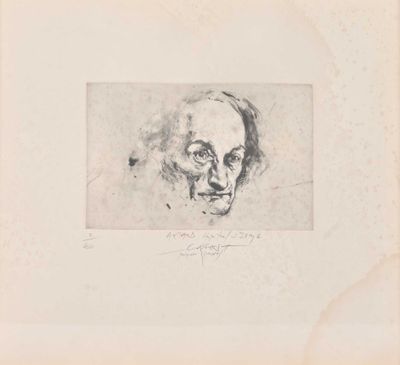 an image of a drawing of a man ' s face on a piece of paper
