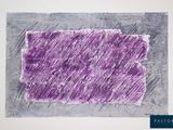 painting of a purple rectangle on a white background with a blue border