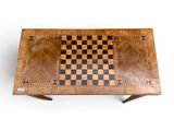an image of a wooden chess board with a checkerboard on it