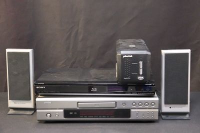 a lot of electronics that are sitting on top of each other
