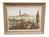 a picture of a painting of boats in the water