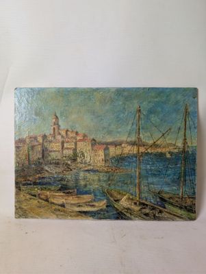 une photo d'une photo d'un tableau sur le mur