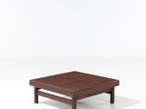 an image of a small square coffee table with a wooden top