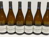 six bouteilles de vin sont alignées sur une surface blanche