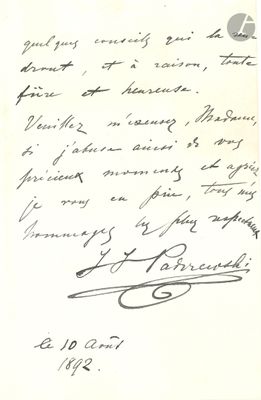 une vieille lettre manuscrite du président des États-Unis