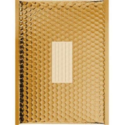 a gold bubble bubble mail bag with a white strip in the middle