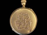 an image of a gold pocket watch with a dragon on it
