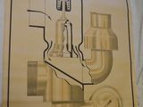 a picture of a poster on the wall of a bathroom
