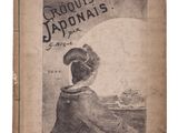 an old book with a picture of a woman in a hat