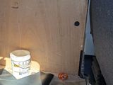 a black bag sitting in the back of a van