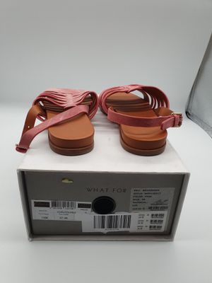 WHAT FOR - Sandales plates - Cuir de chèvre rose - Taille 36…