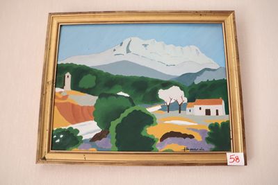une photo d'un tableau accroché au mur
