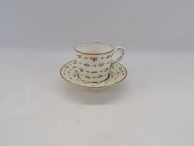 tea cup and saucer with a floral design on a white background