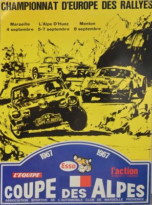 Coupe des Alpes 1967 Plaque publicitaire en tôle imprimée po…