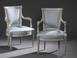 paire de fauteuils peints de style louis xvi