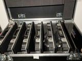 a suitcase that has many different types of guns in it