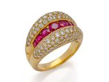 une bague en rubis et diamants, par van cleef