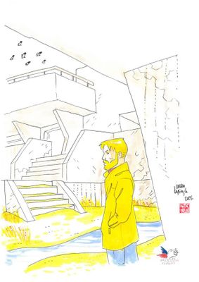 Iwan Lepingle - "Le ciré jaune" - Dessin original sur feuill…