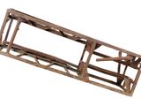 an old wooden sled that is being used as a shelf