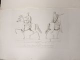 a drawing of a man riding a horse next to a drawing of a man on a horse